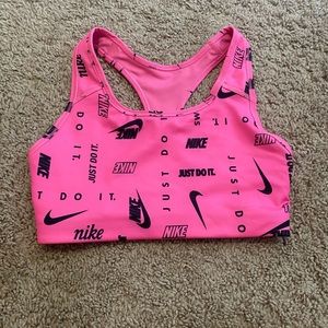 Pink Nike sports bra